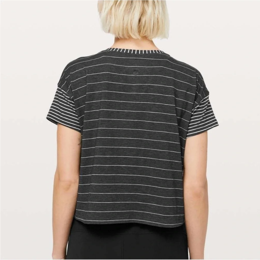 Lululemon Cates Tee Short Serve Stripe Heathered Modern Stripe